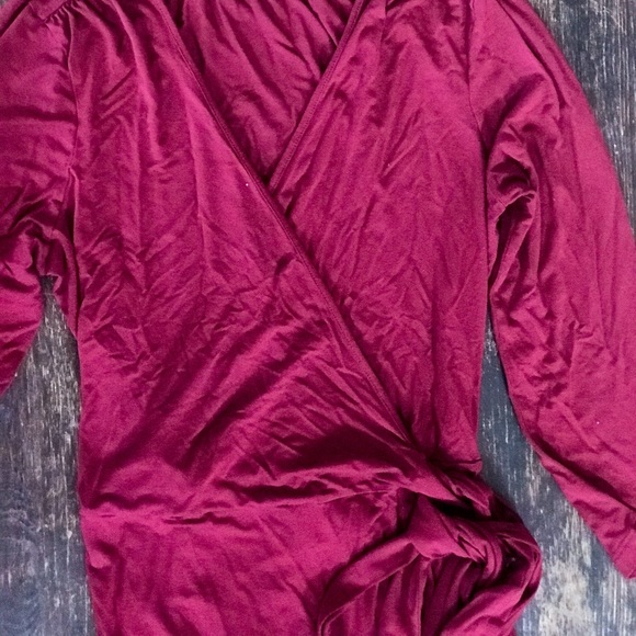 Banana Republic Burgundy Wrap Dress - Picture 2 of 4